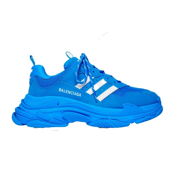 BALENCIAGA ADIDAS Triple S sneakers in Blue - Picture 1 of 13